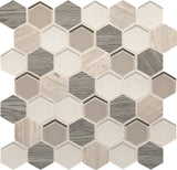 Daltile Idyllic Blends 11" X 11" Hexagon Mosaic Serene Storm