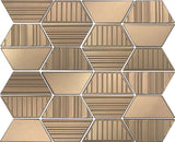 Daltile Industrial Metals 2" X 4" Mixed Trapezoid Mosaic Gold