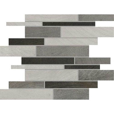 Daltile Ironcraft 12" X 12" Random Interlocking Mosaic Grey Black Blend