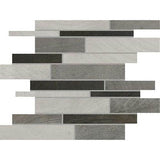 Daltile Ironcraft 12" X 12" Random Interlocking Mosaic Grey Black Blend