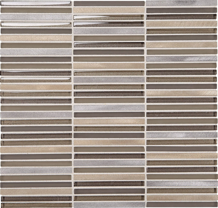 Daltile Fanfare Lucent Skies 12" X 12" Stacked Mosaic Crimson Dusk