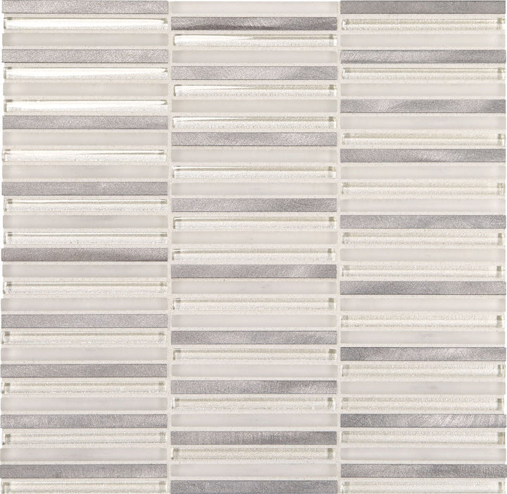 Daltile Fanfare Lucent Skies 12" X 12" Stacked Mosaic Celestial Winter