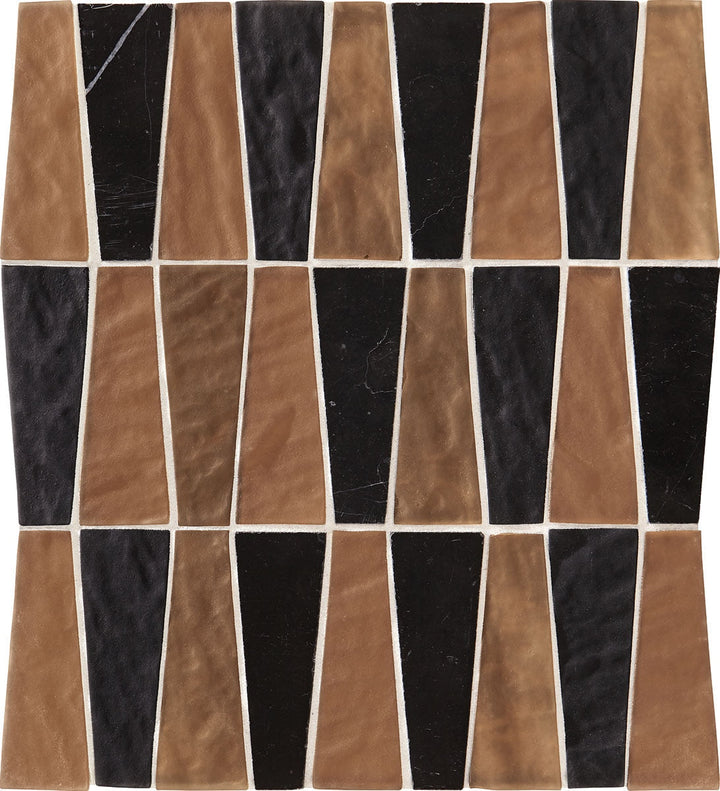 Daltile Fanfare Regal Pendant 11" X 12" Trapezoid Mosaic Pharaoh Onyx