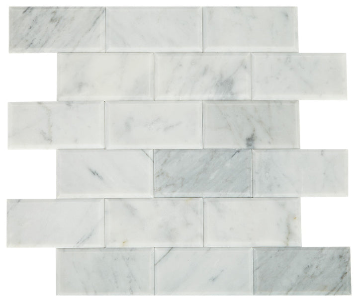 Daltile SimplyStick Mosaix 2" X 4" Brick Joint Polished Carrara White
