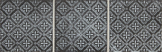 Daltile Vintage Metals 4" X 4" Deco Flower Whitewash Iron