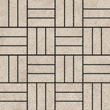 Emser Lunara 1" x 3" Hatch Mosaic 12" x 12" Honed Emser