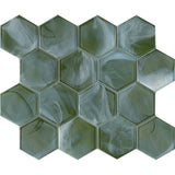 Emser Splash 11" x 13" Hexagon Mosaic 3.11" x 3.54" Moss