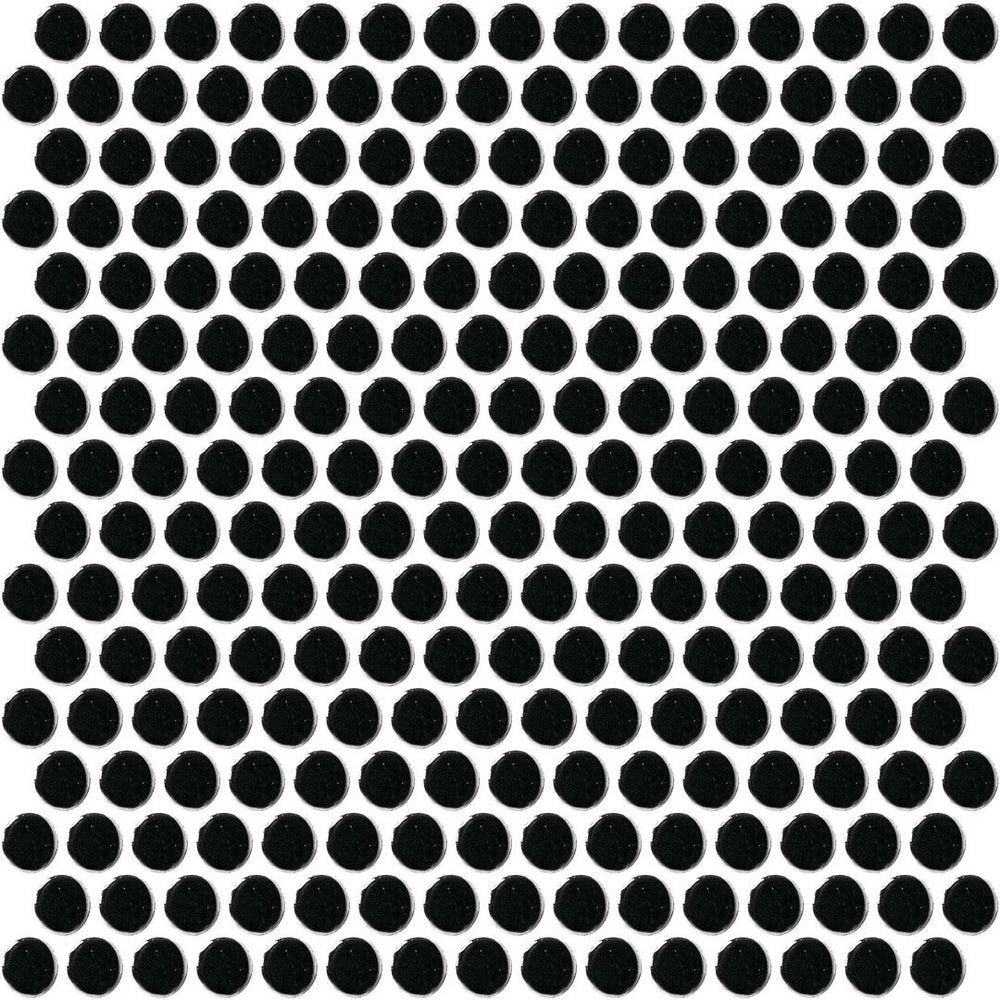 Daltile Color Wheel Mosaic 13'' X 11'' Penny Glossy Black
