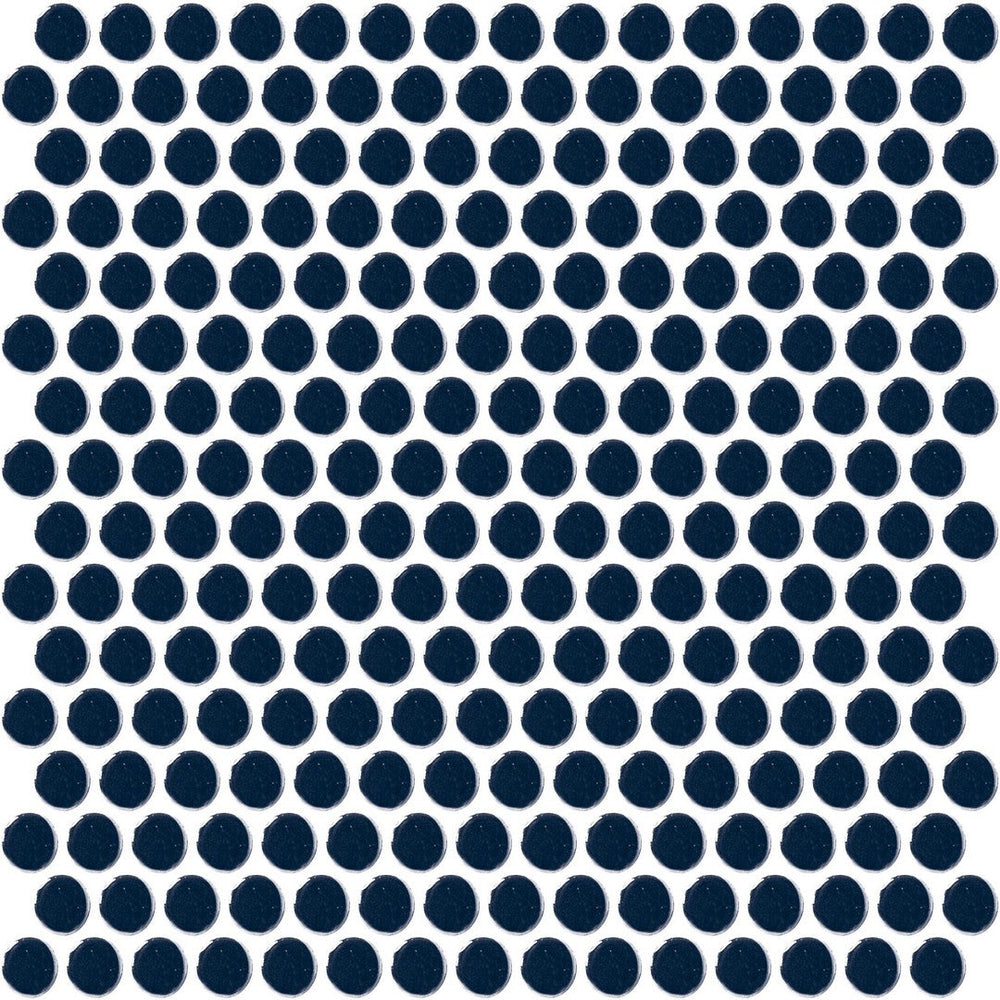 Daltile Color Wheel Mosaic 13'' X 11'' Penny Glossy Navy