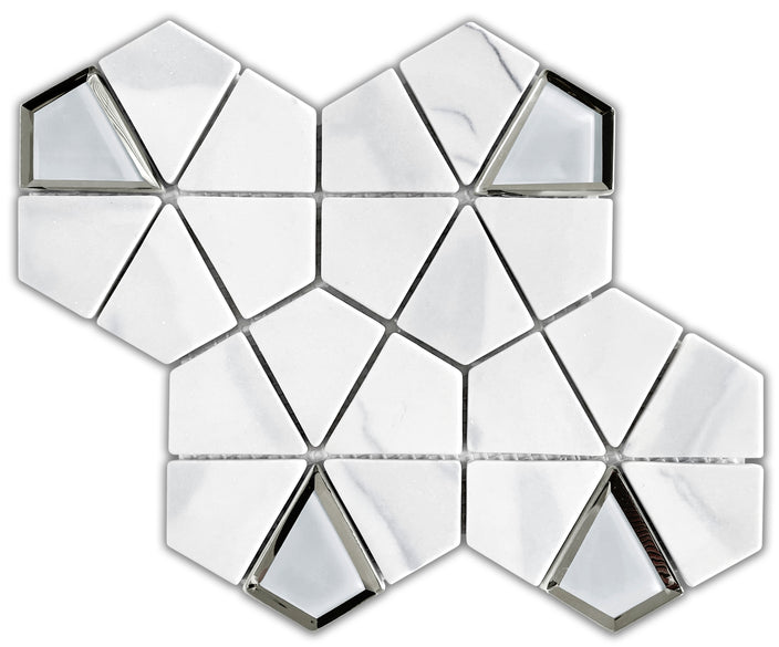 Emser L'Amour 9"x11" Kaleidoscope Mosaic White