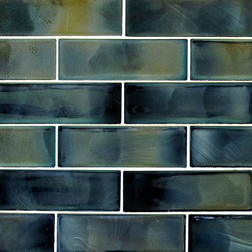 MS International Decorative Mosaic 12" x 12" Subway 2" x 6" Carbonita