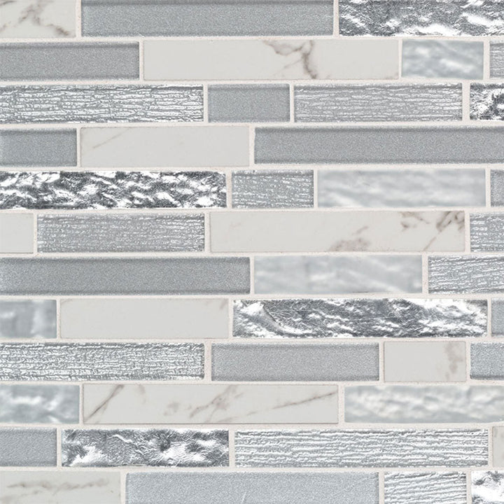 MS International Decorative Mosaic 12" x 12" Interlocking Whistler Ice