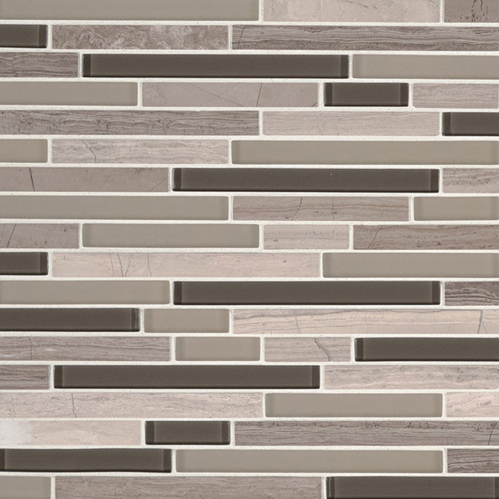 MS International Decorative Mosaic 12" x 12" Interlocking Modello Grigio