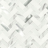 MS International Decorative Mosaic 12" x 12" Herringbone 1" x 3" Bytle Bianco