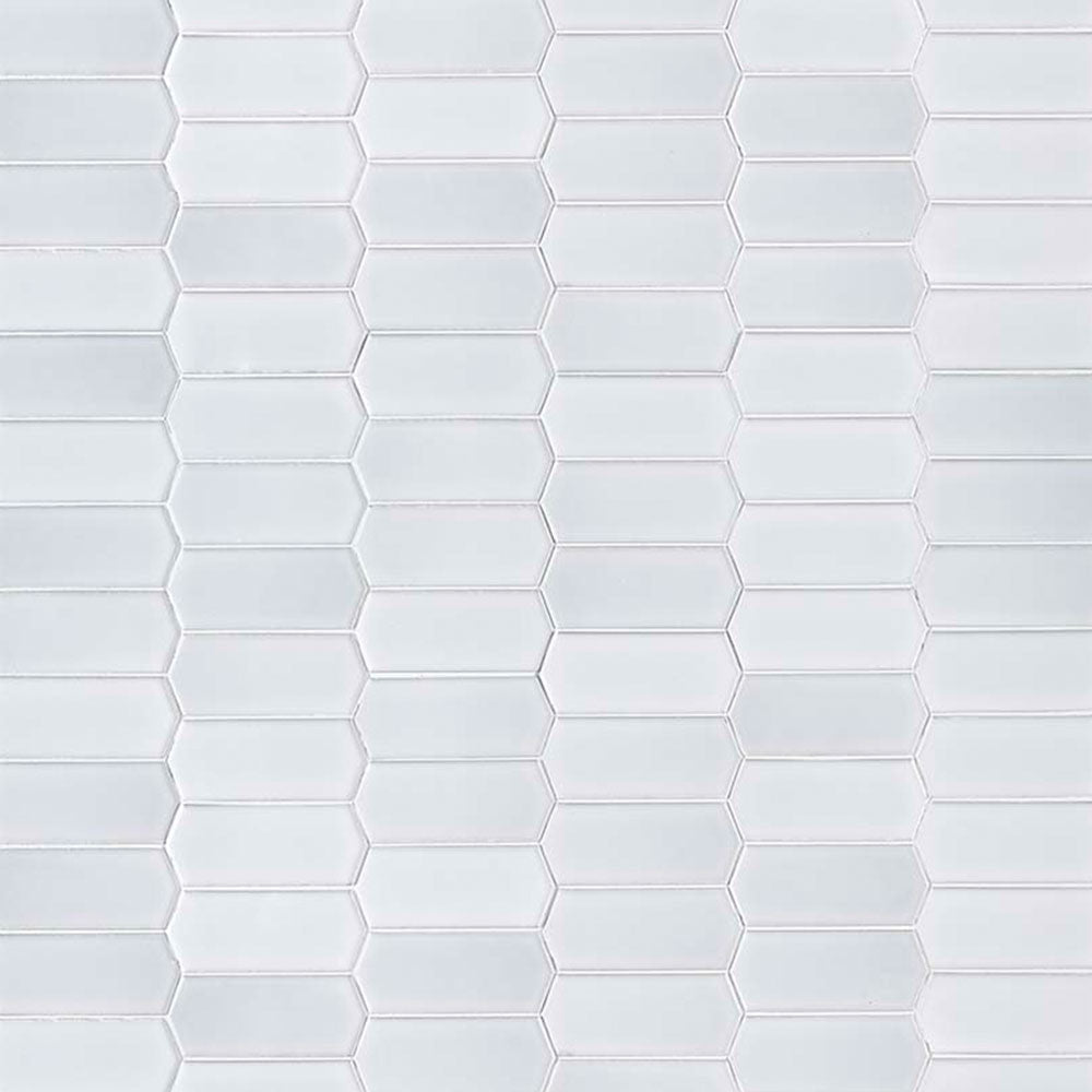 MS International Domino 12" x 12" Picket Glossy  White