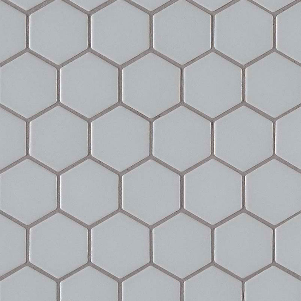 MS International Domino 12" x 12" Hexagon 2" Gray