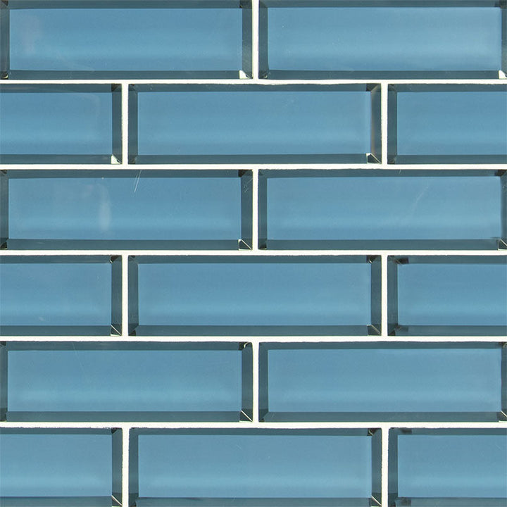 MS International Decorative Mosaic 12" x 12" Subway 2" x 6" Haiku Sapphire