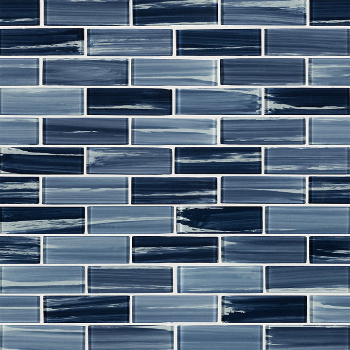 MS International Decorative Mosaic 12" x 12" Subway 2" x 6" Oceania Azul