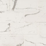 MS International Decorative Mosaic 12" x 12" Subway 3" x 6"  Statuario Celano