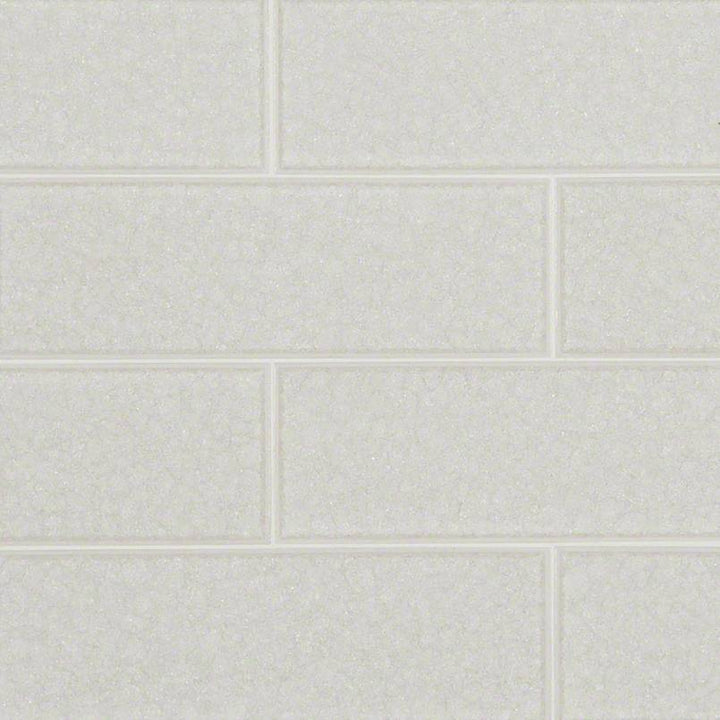 MS International Decorative Mosaic 12" x 12" Subway 3" x 9" Frosted Icicle Glass