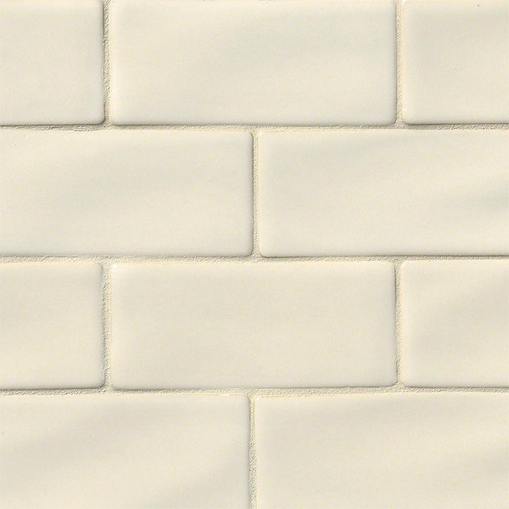 MS International Highland Park 12" x 12" Mosaic 3" x 6" Glossy Antique White