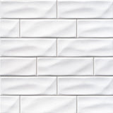 MS International Highland Park 12" x 12" Glossy Whisper White Handcrafted