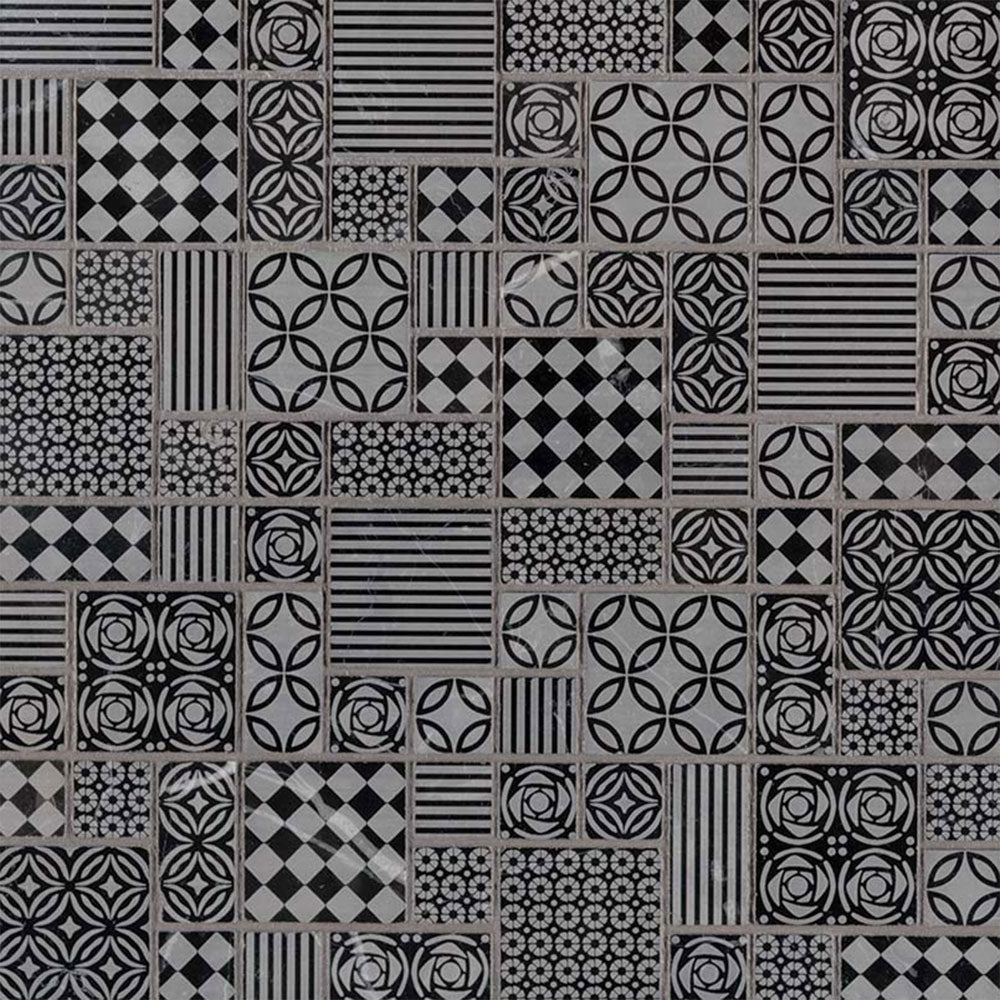 MS International Decorative Mosaic 12" x 12"  Tetris Nero