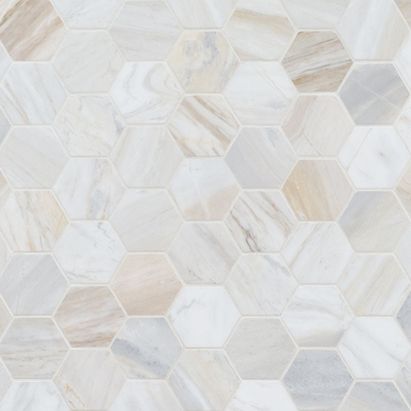 MS International Decorative Mosaic 12" x 12" Hexagon 2" Athena Gold