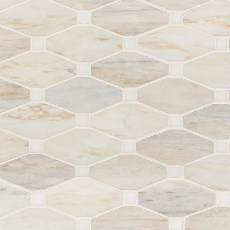 MS International Decorative Mosaic 12" x 12" Octagon Angora