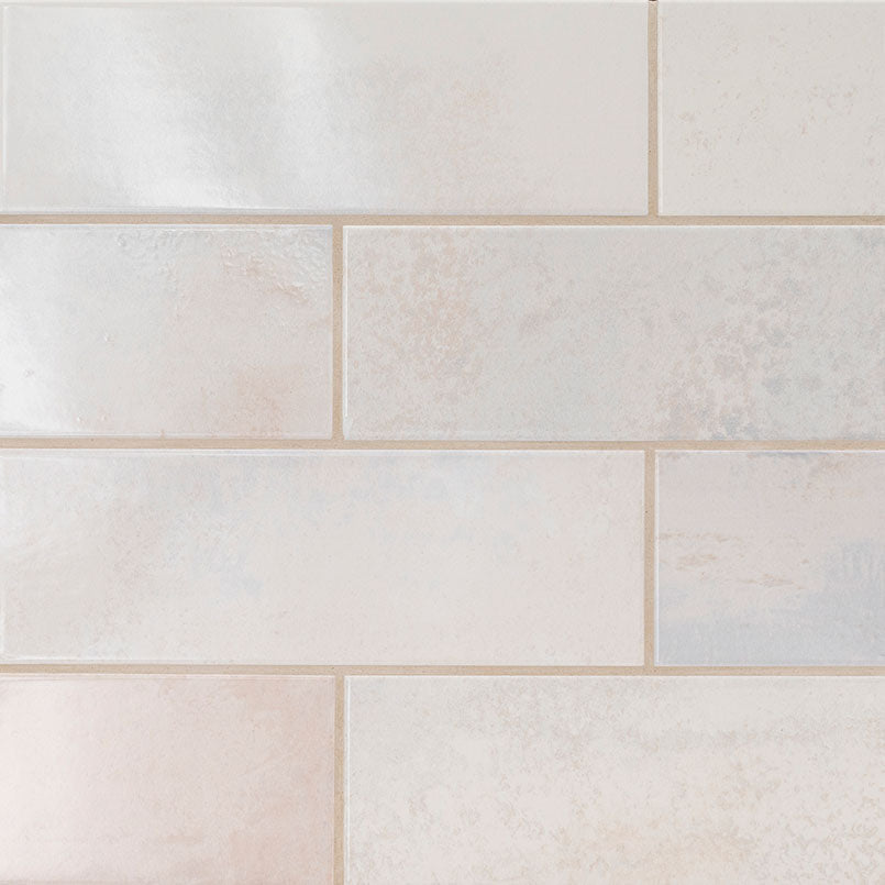MS International Decorative Mosaic 12" x 12" Subway 4" x 12" Marza Pearl