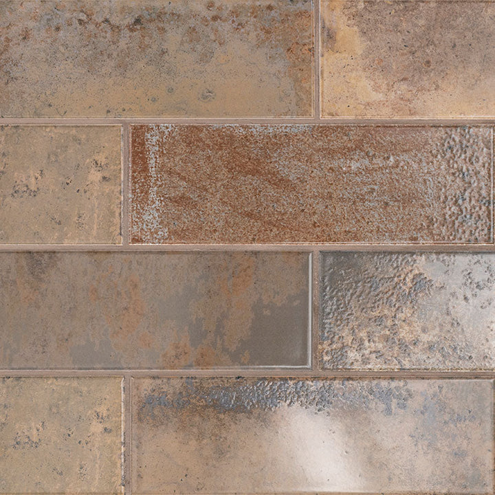 MS International Decorative Mosaic 12" x 12" Subway 4" x 12" Marza Rust