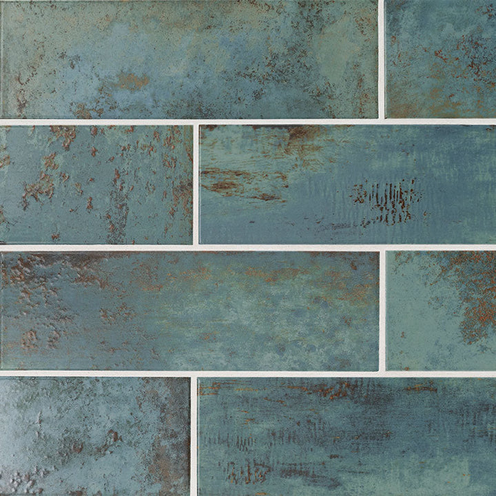 MS International Decorative Mosaic 12" x 12" Subway 4" x 12" Marza Aqua