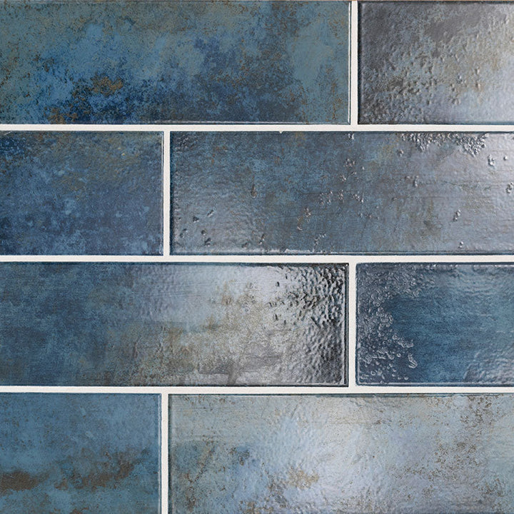 MS International Decorative Mosaic 12" x 12" Subway 4" x 12" Marza Cobalt