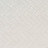 MS International Domino 12" x 12" Herringbone White