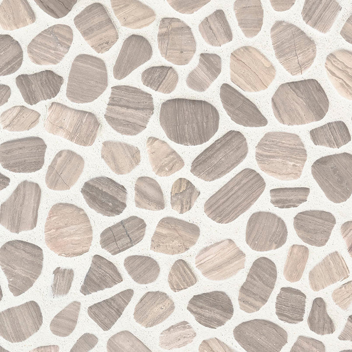 MS International Rio Lago 12" x 12" Pebble White Oak