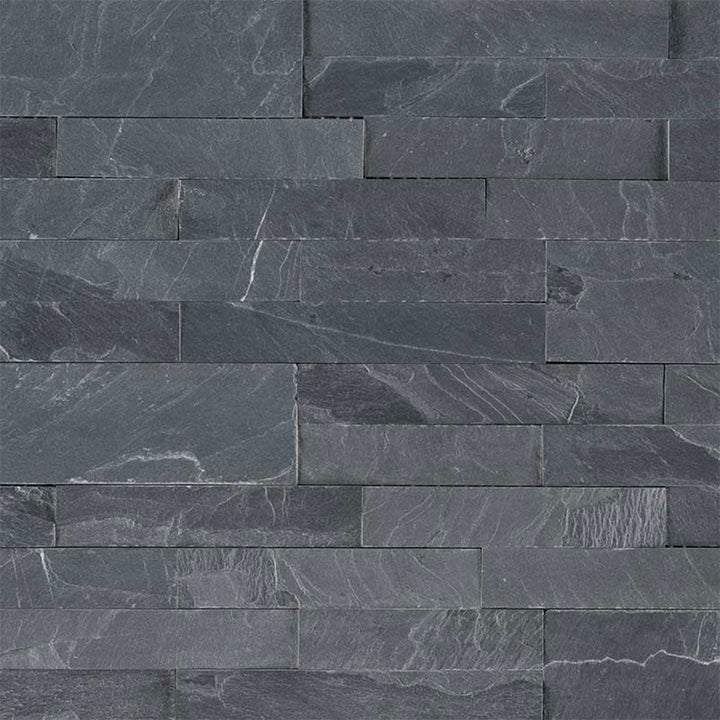 MS International Decorative Mosaic 6" x 22" Veneer Peel and Stick Midnight Ash