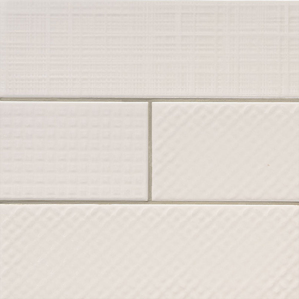 MS International Urbano 12" x 12" 3D MIX 4" x 12" Glossy Crema