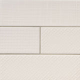 MS International Urbano 12" x 12" 3D MIX 4" x 12" Glossy Crema