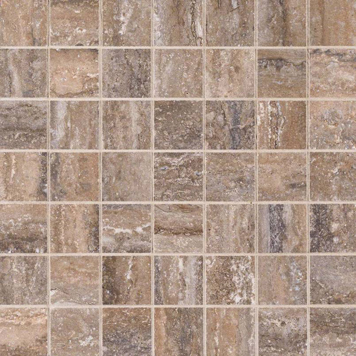 MS International Veneto 12" x 12" Mosaic 2" x 2" Noce