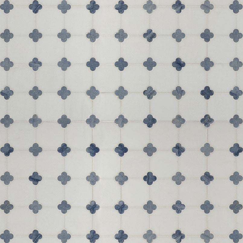 MS International Decorative Mosaic 12" x 12" Floret Azula