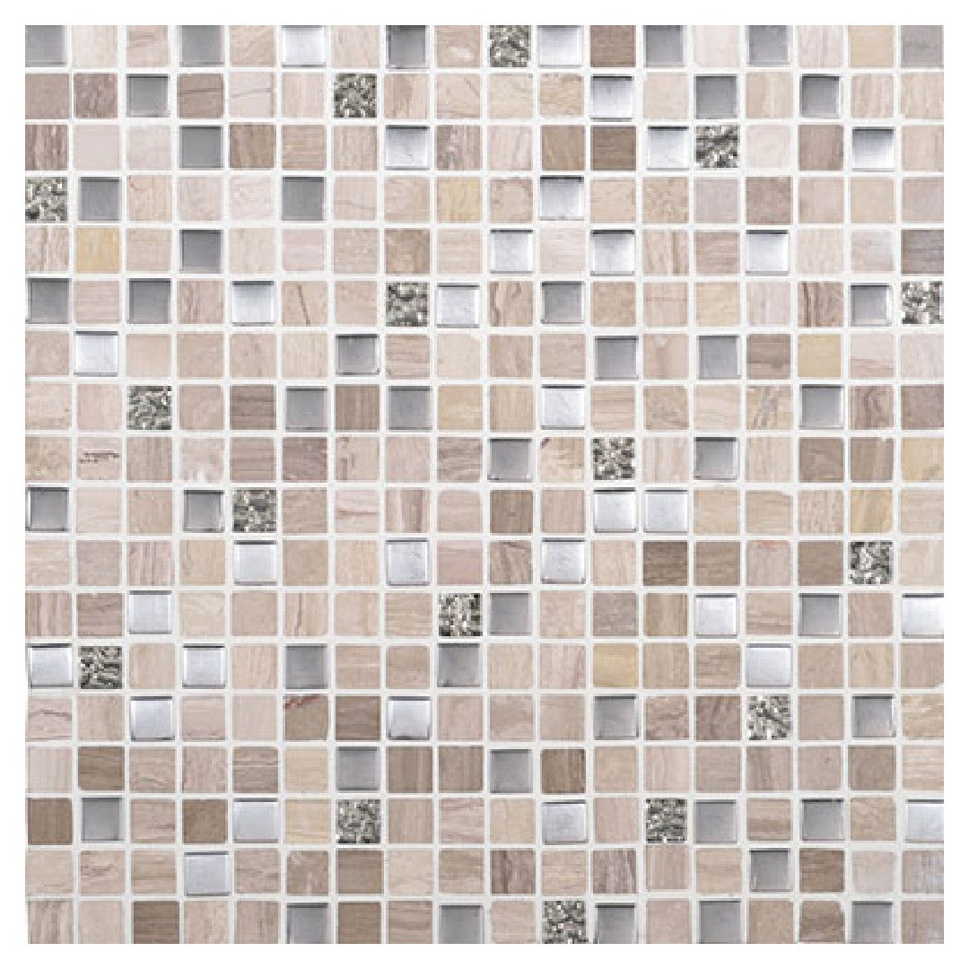 Daltile Marvel 0.625" x 0.625" Straight Joint Mosaic 12" x 12" Mixed Whimsical