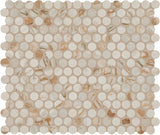 Marazzi Editorial 0.75" x 0.75" Penny Round Mosiac 11" x 13" Mixed Mirabella Gold