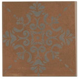 Marazzi Moroccan Concrete 8" X 8" Deco Aziza - Terra Cotta
