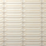 Marazzi Terramater 3.5" x 15" Wave Crest Glossy Vanilla