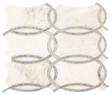 Marazzi Castellina Stone Mosaic 14" X 12" Trellis White And Gray