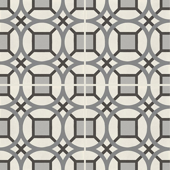 Marazzi D Segni 8" X 8" Deco Kaleido Smoke Blend