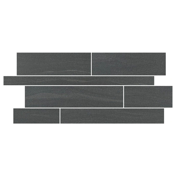 Marazzi Sabbia Marmo 12" X 26" Random Interlocking, Stepwise Black