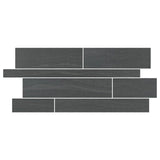 Marazzi Sabbia Marmo 12" X 26" Random Interlocking, Stepwise Black