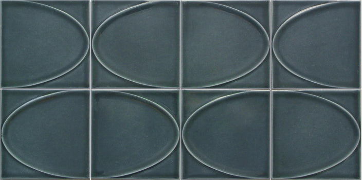 Emser Mizu 8"x16" Ellipse Mosaic 3.86"X3.86" Polished Blue