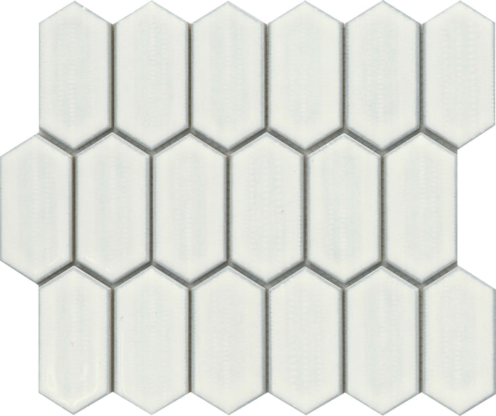 Emser Omni 10"x12" Picket Mosaic 1.8"X3.8" Polished Ivory